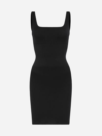 Vestido Moldeador Corto de Escote Cuadrado Sin Costuras