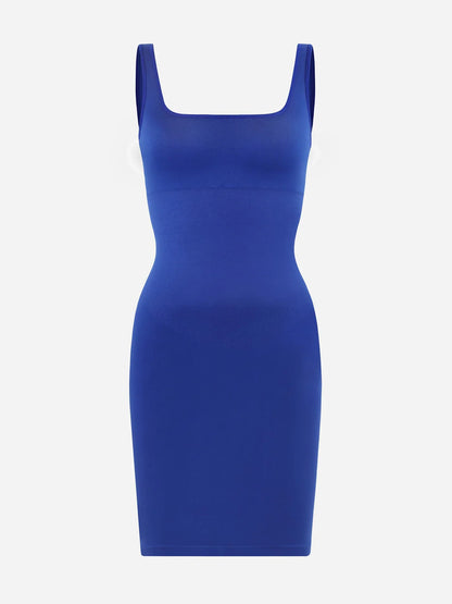 Vestido Moldeador Corto de Escote Cuadrado Sin Costuras