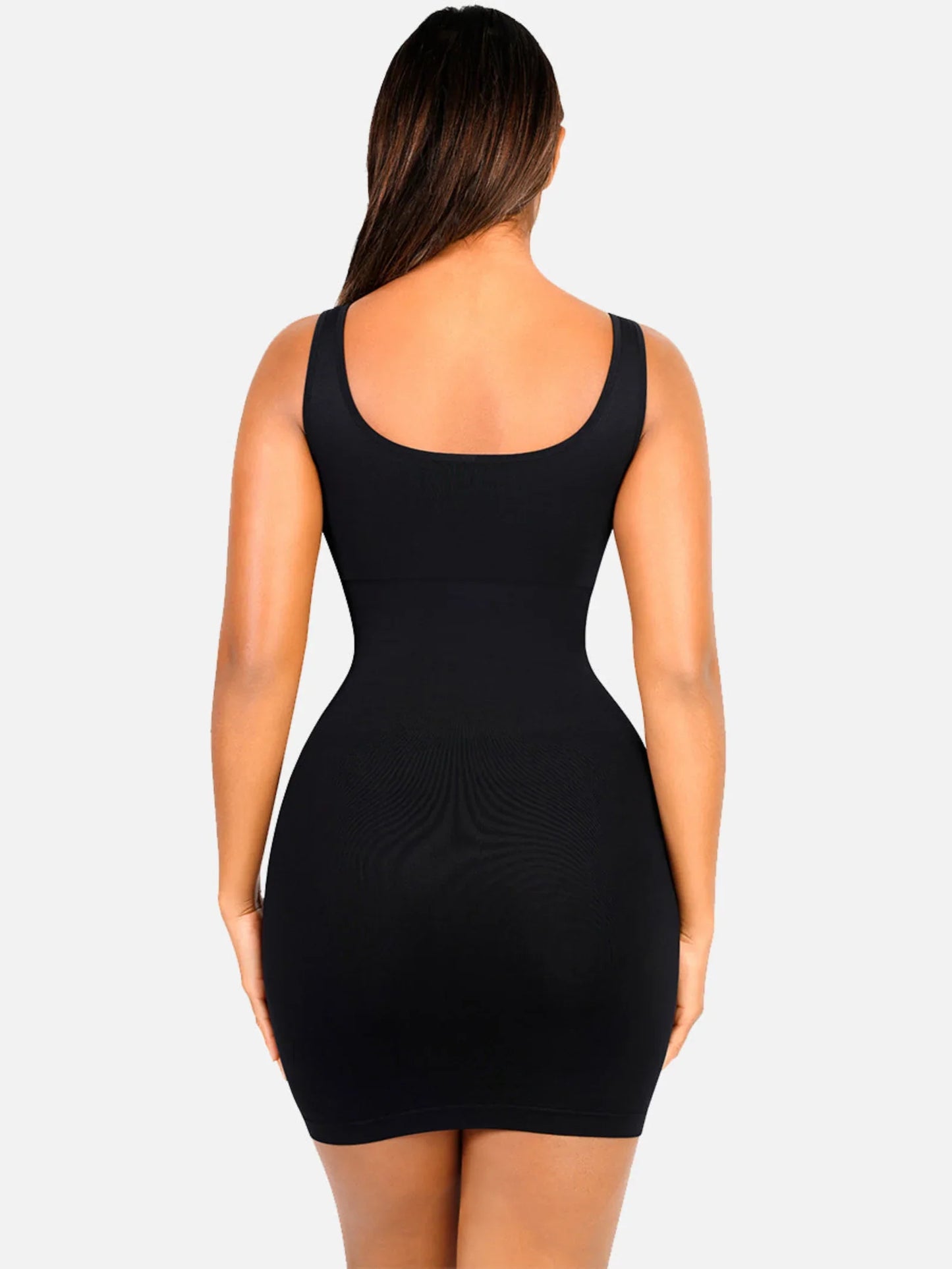 Vestido Moldeador Corto de Escote Cuadrado Sin Costuras