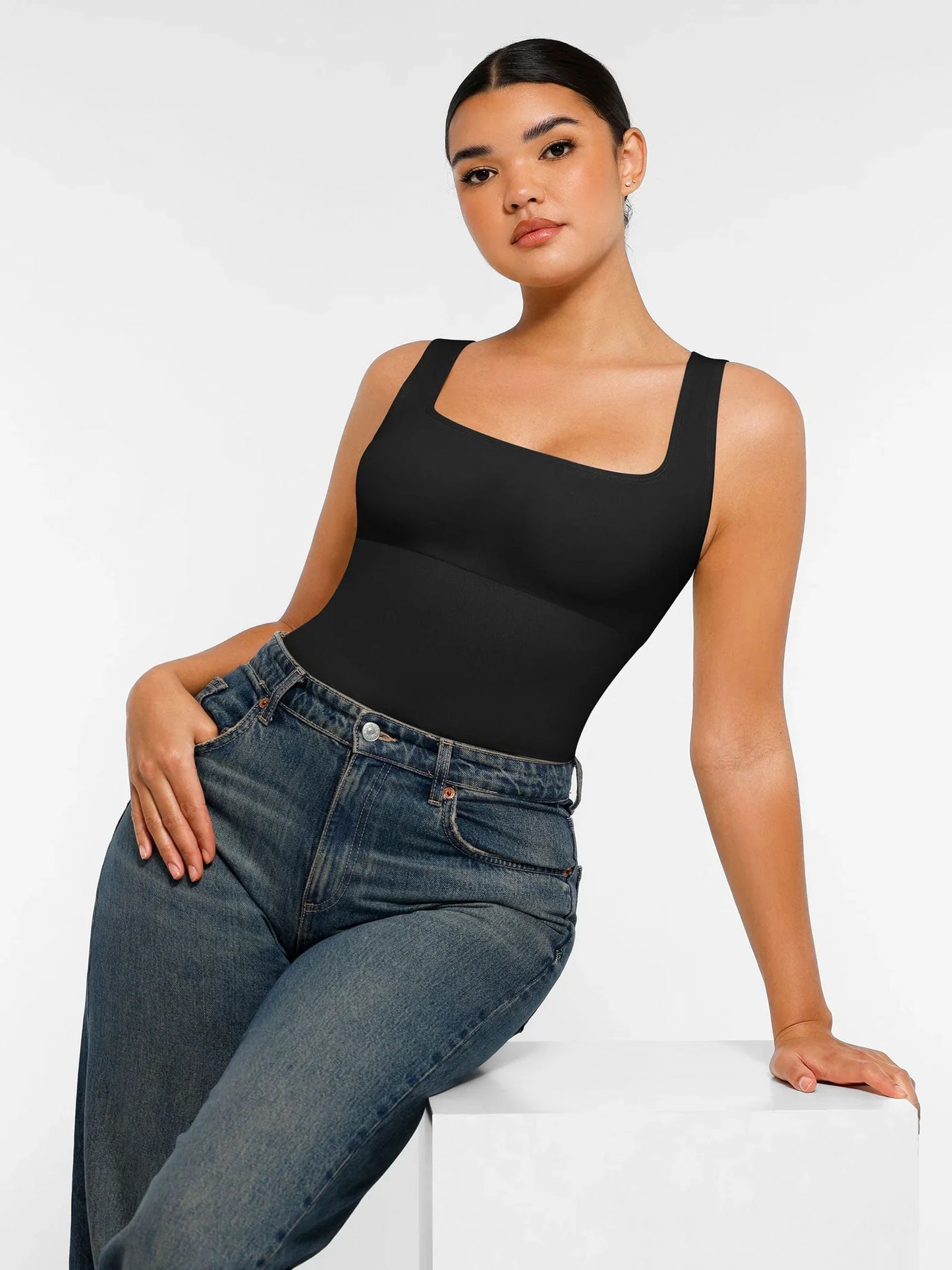 Body de Canalé con Escote Cuadrado