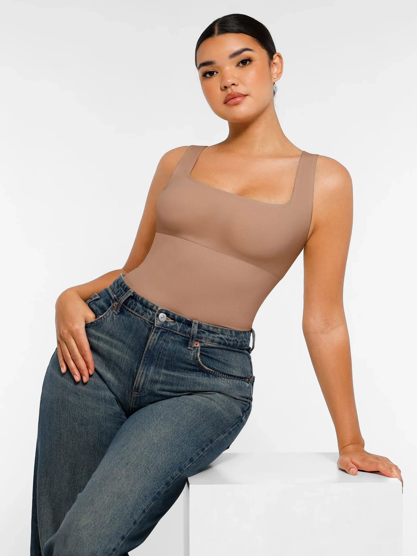 Body de Canalé con Escote Cuadrado