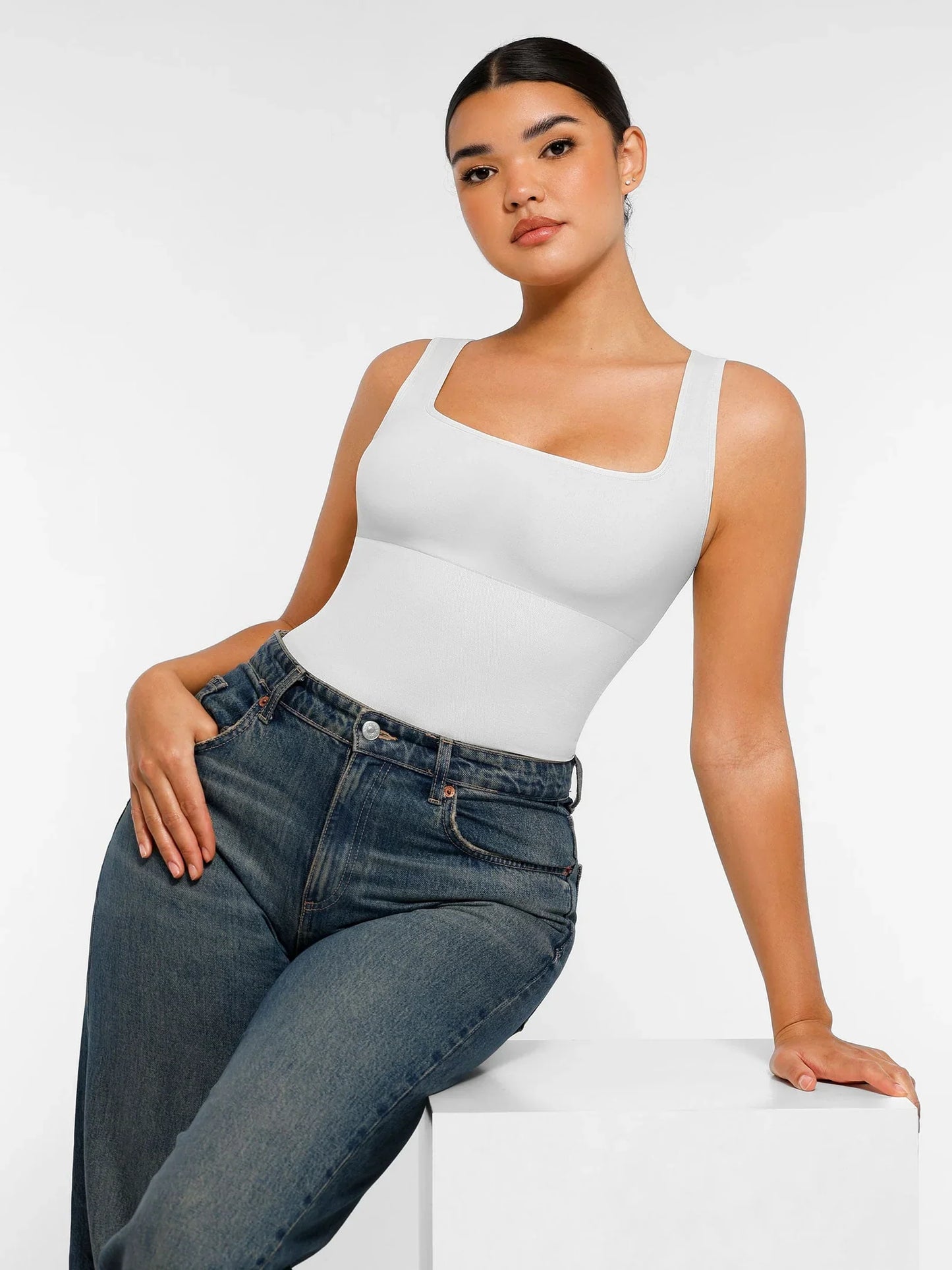 Body de Canalé con Escote Cuadrado