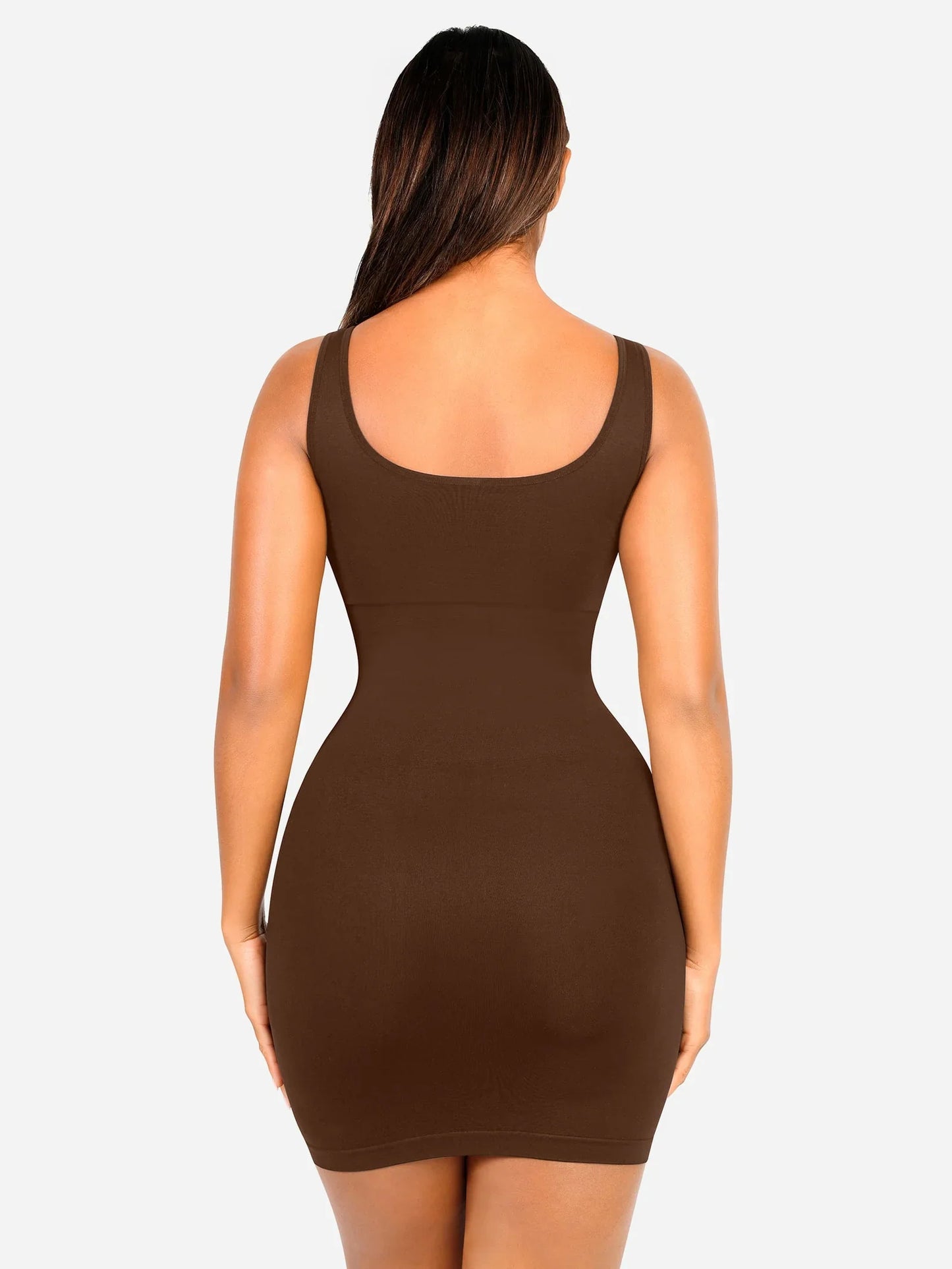 Vestido Moldeador Corto de Escote Cuadrado Sin Costuras