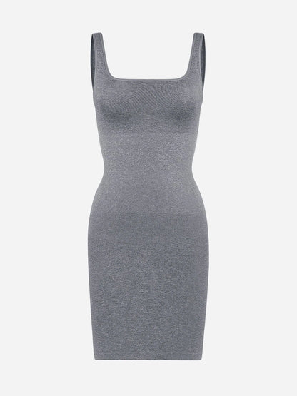 Vestido Moldeador Corto de Escote Cuadrado Sin Costuras