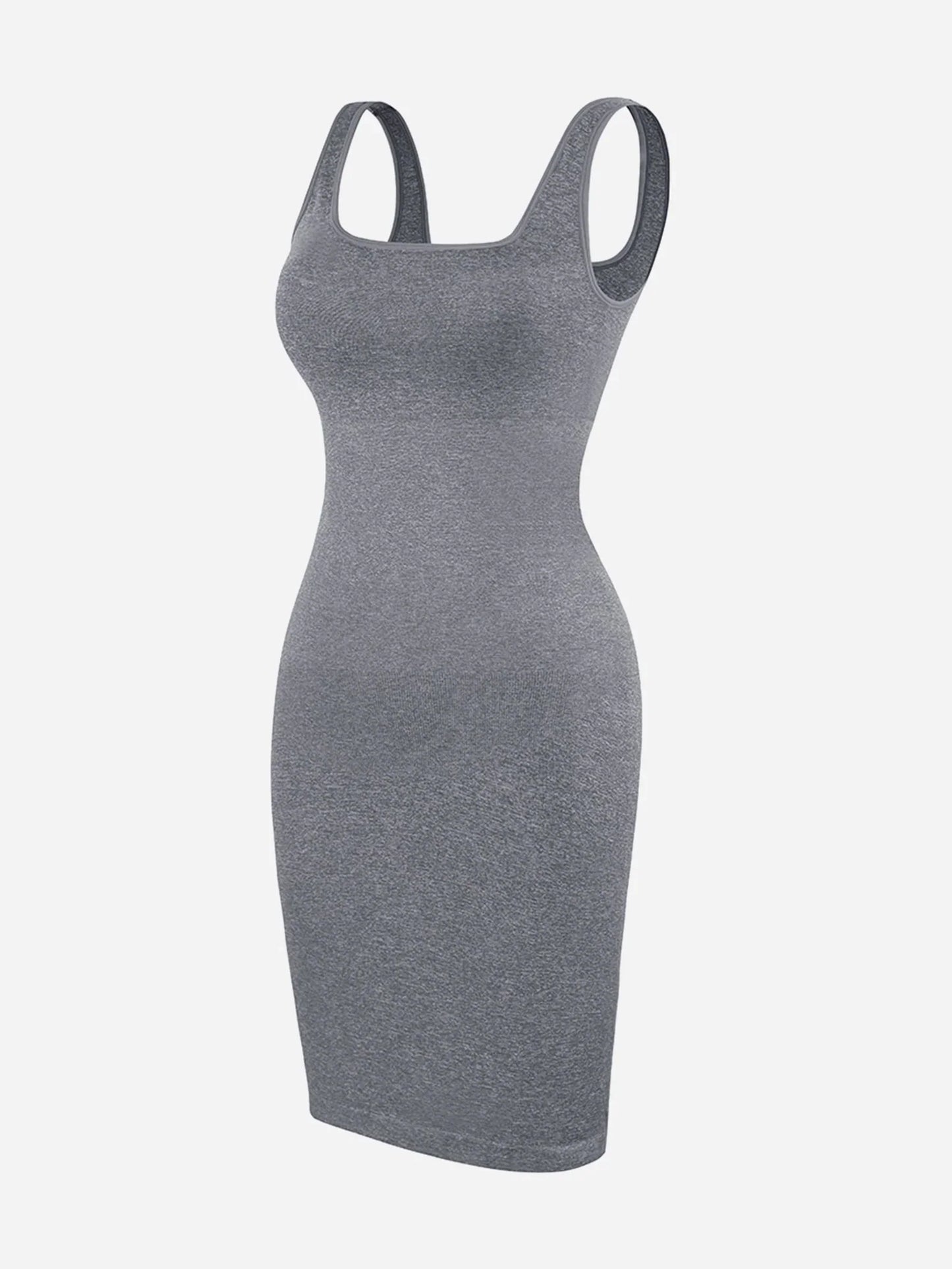 Vestido Moldeador Corto de Escote Cuadrado Sin Costuras