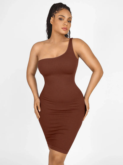Vestido Moldeador Midi De Un Solo Hombro