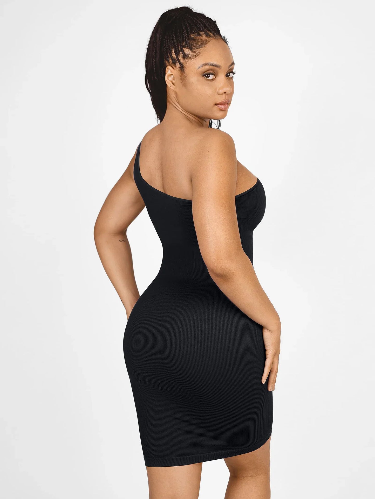 Vestido Moldeador Midi De Un Solo Hombro